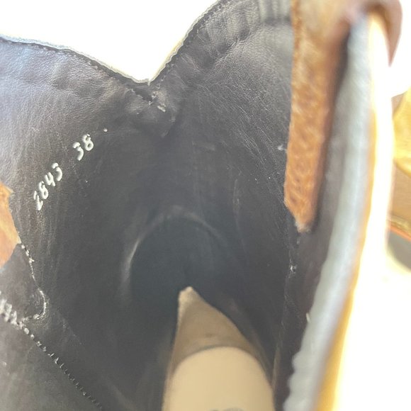 J.B.DILLON Reserve Cowboy Men's Boots Brown/beige leather Western Boots size 8.5 - Picture 11 of 16